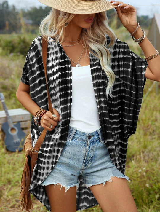 Damen Leichtes Kimono mit modernem Batikdesign EB