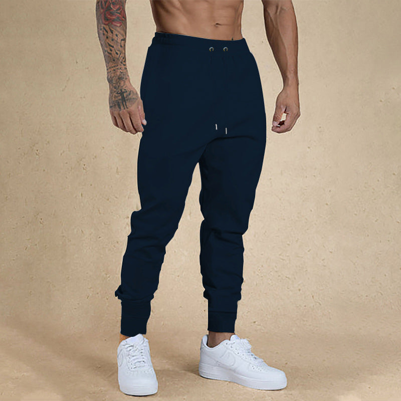 Herren nan athletische Frottee-Jogginghose mit hohem Bund Kordelzug und schmal zulaufenden Rippbündchen EB