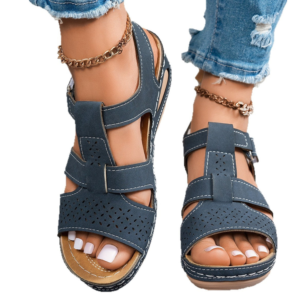Damen bequeme Komfortsandalen mit atmungsaktiven Cut-Outs EB