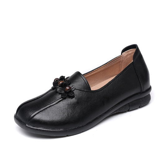 Damen Bequeme Ballerinas mit dekorativen Blumenapplikationen und flexibler Sohle EB