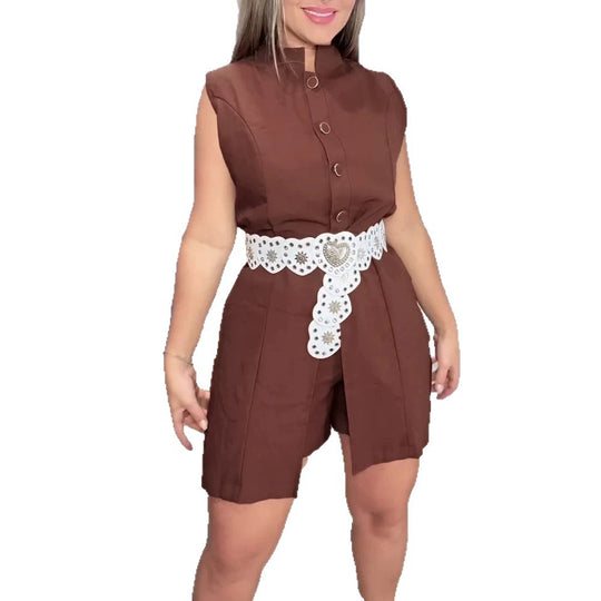 Damen lässiger Zweiteiler mit hochwertigem Material und praktischem Design EB