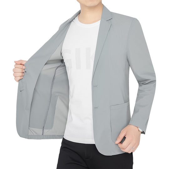 Herren Unstrukturierter Stretch Reiseblazer mit aufgesetzten Taschen EB
