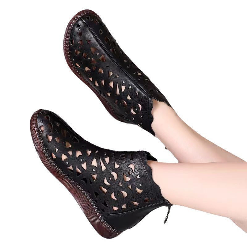 Damen elegante Clogs mit raffiniertem Lochmuster EB