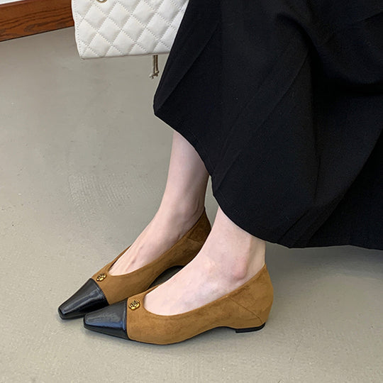 Damen zeitlose Ballerinas mit elegantem Leder-Spitzendesign und komfortablem Fußbett EB