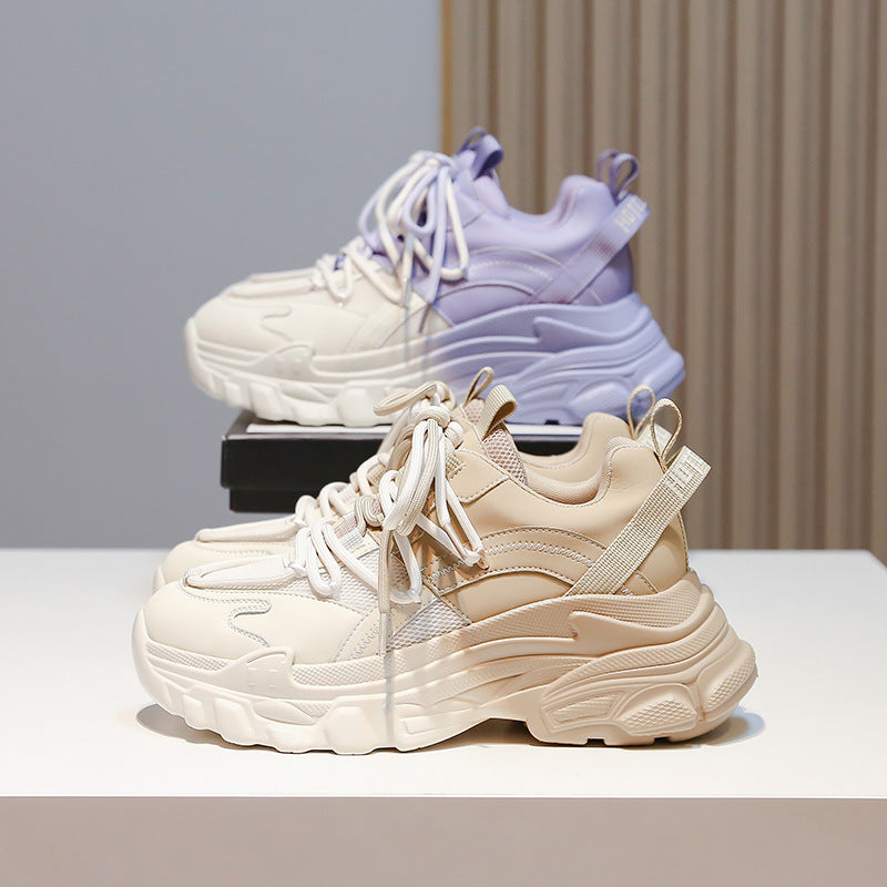 Damen Chunky Sport-Sneaker mit atmungsaktivem Obermaterial und elastischem Schnürsystem EB