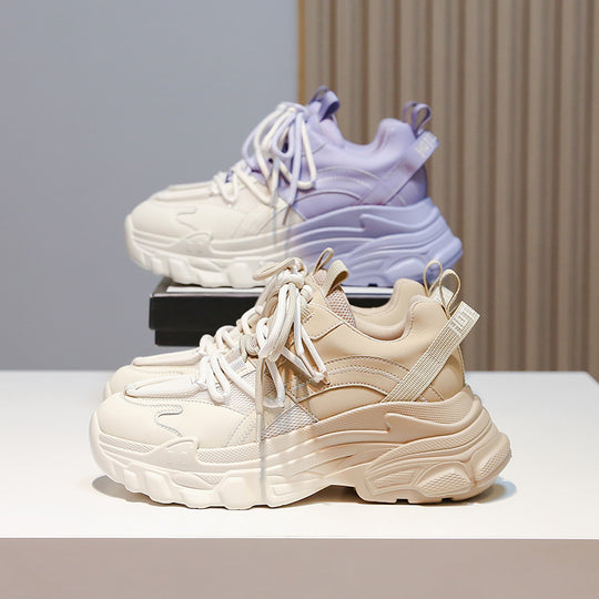 Damen Chunky Sport-Sneaker mit atmungsaktivem Obermaterial und elastischem Schnürsystem EB