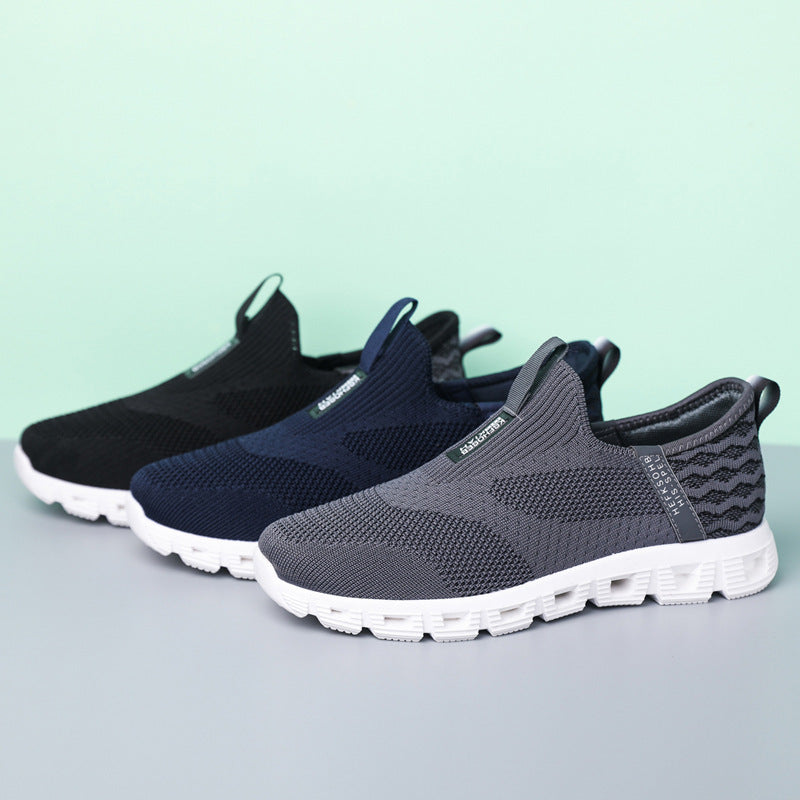 Damen Bequeme Slip-On Sneakers mit atmungsaktiver Strickoberfläche EB