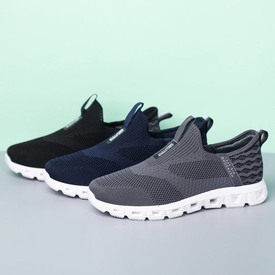 Damen Bequeme Slip-On Sneakers mit atmungsaktiver Strickoberfläche EB