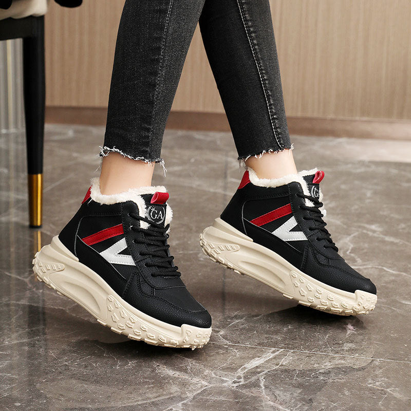 Damen Warmgefütterte High-Top Sneakers mit rutschfester Sohle EB