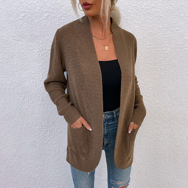 Damen Strickjacke mit lässiger Passform und offenen Taschen EB