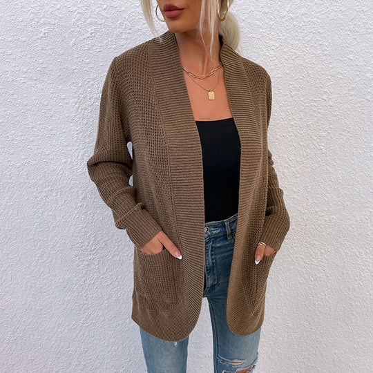 Damen Strickjacke mit lässiger Passform und offenen Taschen EB