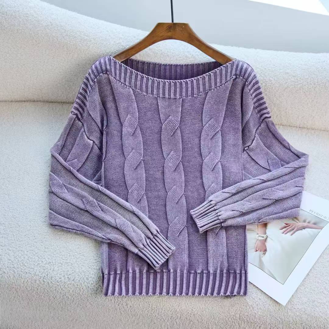 Damen Pullover im modernem Zopfdesign mit übergroßer Silhouette EB