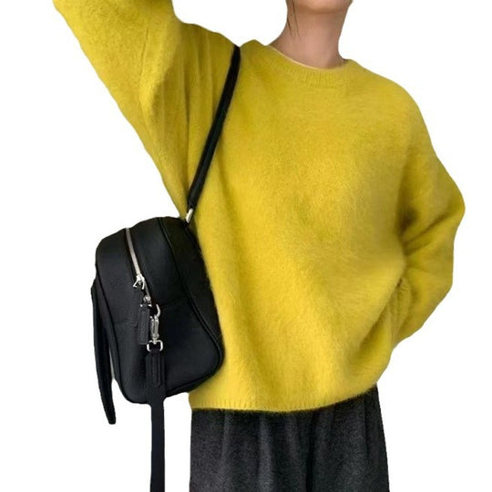 Damen Pullover mit weichem, flauschigem Material EB