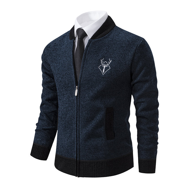 Herren sportive Strickjacke mit Reißverschluss und stilvollem Detail EB