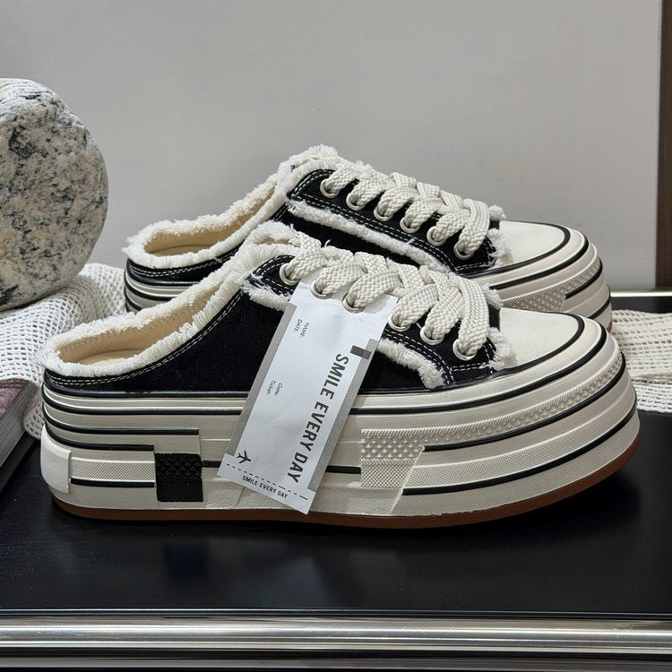 Damen Plateau Sneakers im Street-Style mit modernen Textil-Details EB