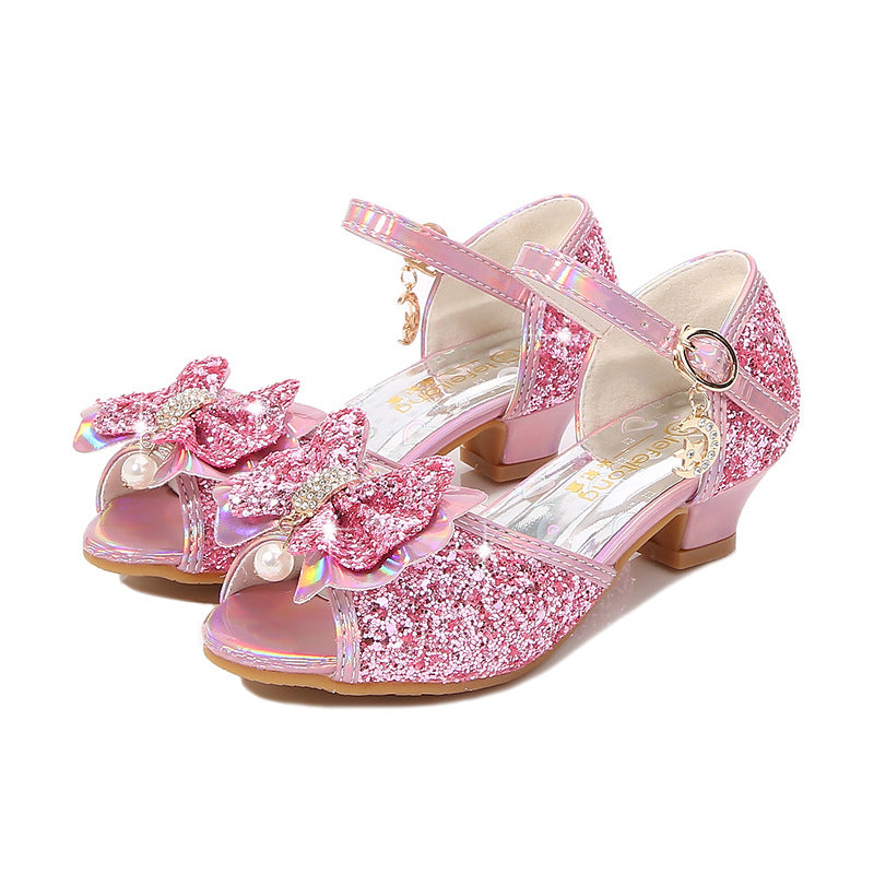 Mädchen Glitzernde Ballerinas mit Schleifenakzent EB