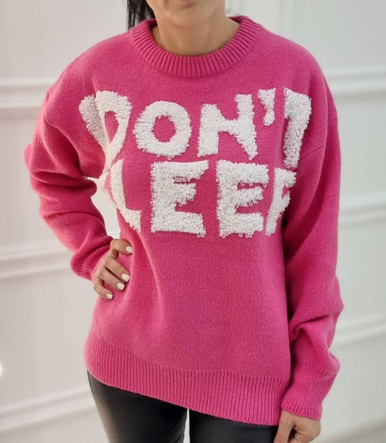 Damen Kuscheliger Statement-Pullover mit Motiv EB