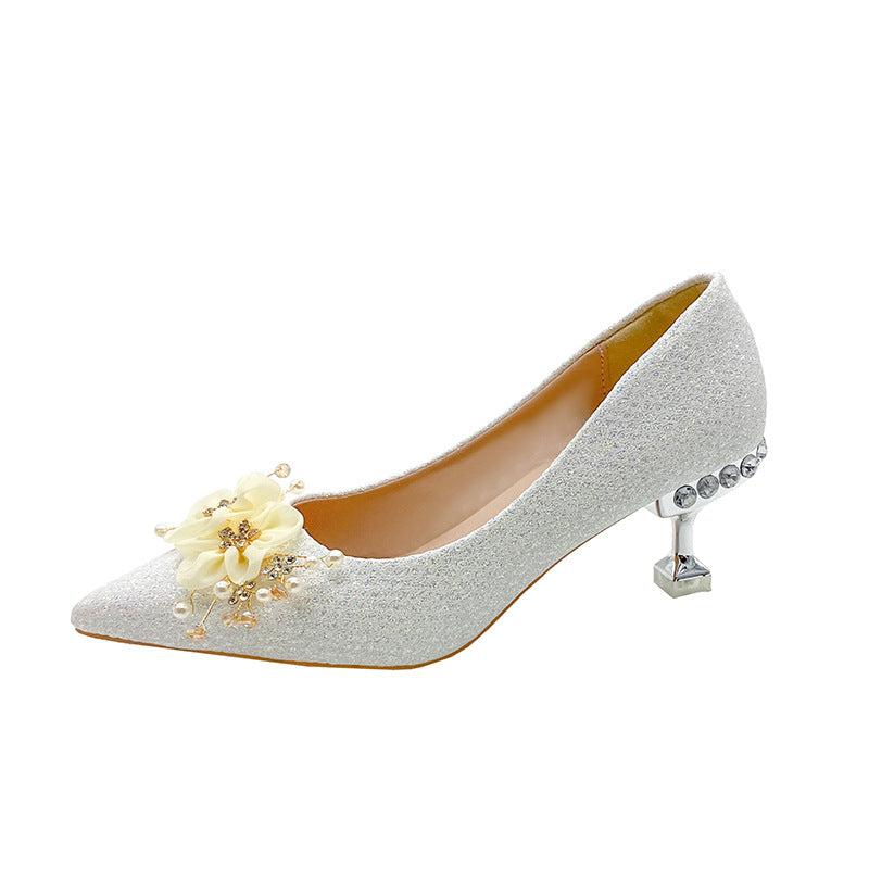 Damen Glamouröse High Heels mit floralen Details und elegantem Absatz EB