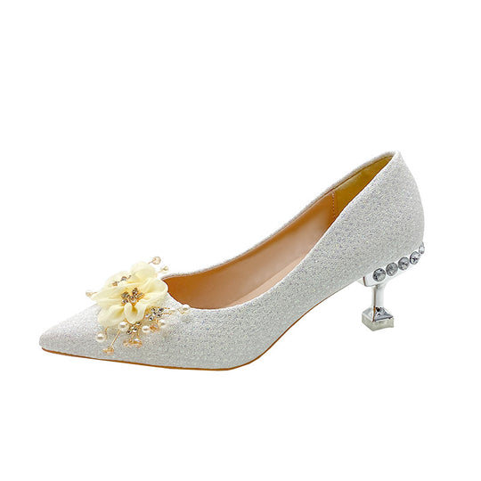 Damen Glamouröse High Heels mit floralen Details und elegantem Absatz EB
