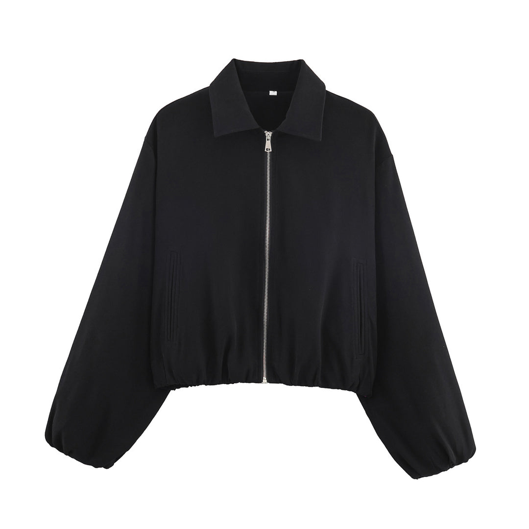 Damen lässige Übergangsjacke mit elastischen Bündchen EB