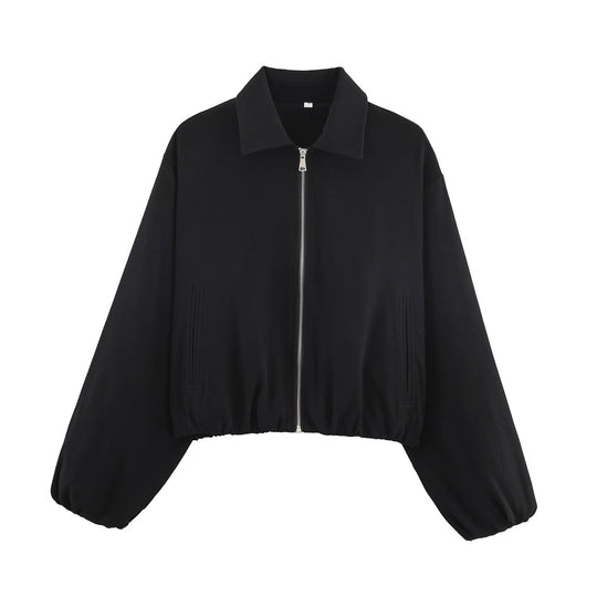 Damen lässige Übergangsjacke mit elastischen Bündchen EB