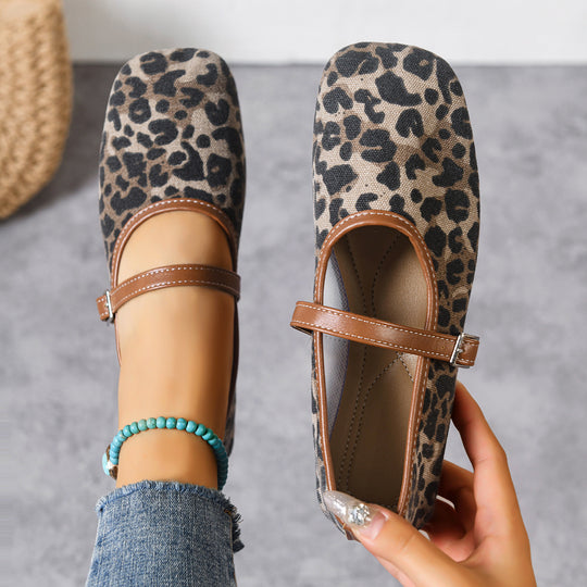 Damen  flache Mary-Jane Ballerinas mit verstellbarem Riemchen und gepolsterter Komfortinnensohle EB