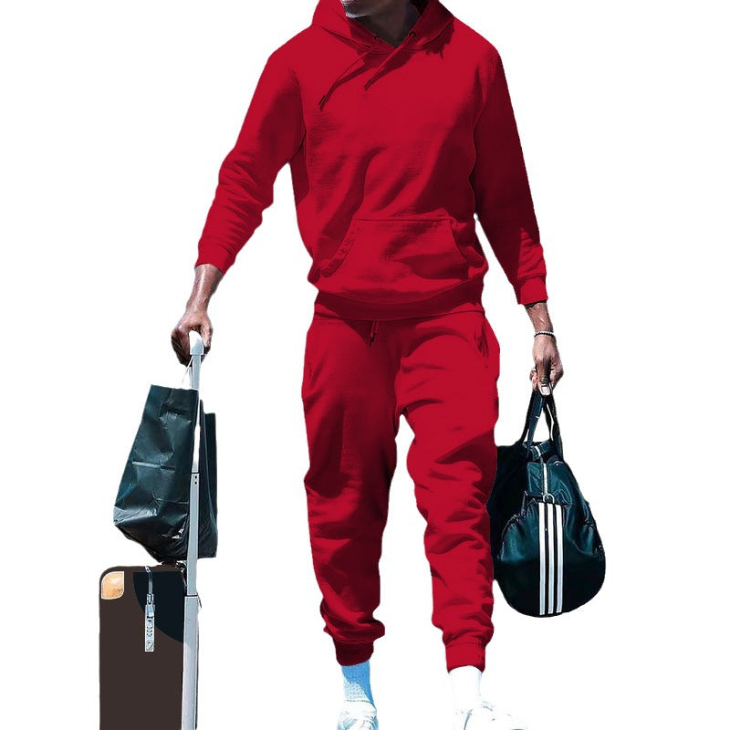 Herren lässiges Freizeit-Set mit Kapuzenpullover und Jogginghose EB