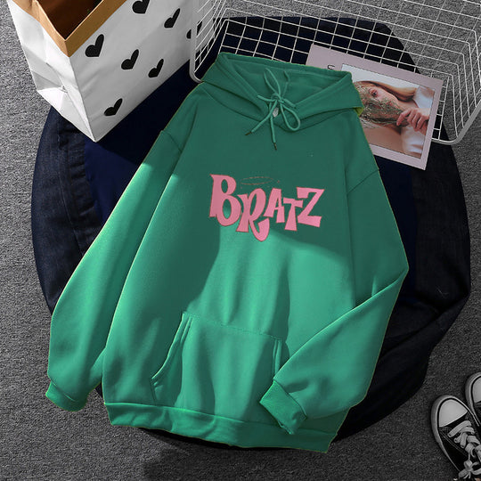 Damen nan lässiger Kapuzenpullover im Oversized-Schnitt mit Lettering-Grafik und Kängurutasche EB