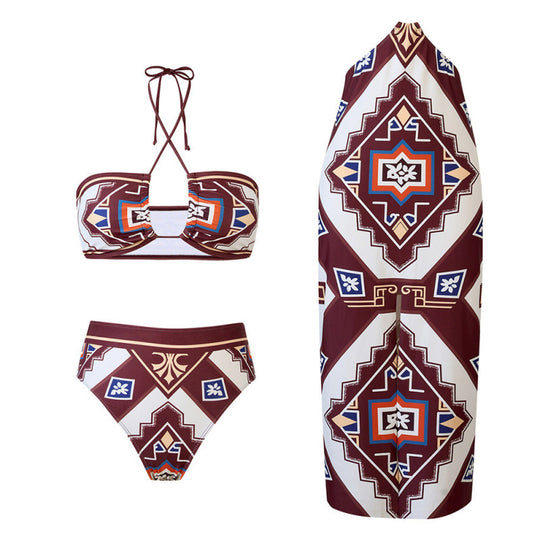 Damen Bikini-Set mit raffiniertem Wickeldesign und trendigem Mustermix EB