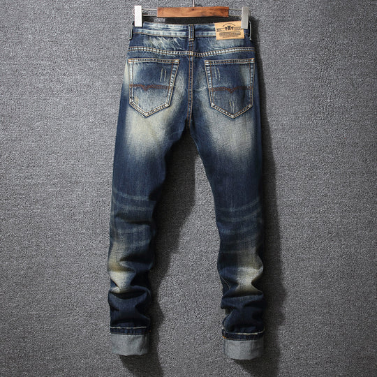 Herren Zerrissene Denim-Jeans mit lässigem Schnitt EB