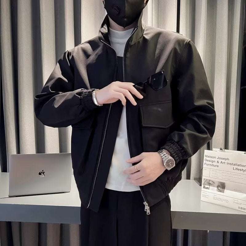 Herren modische Übergangsjacke mit praktischen Taschen und elastischen Bündchen EB