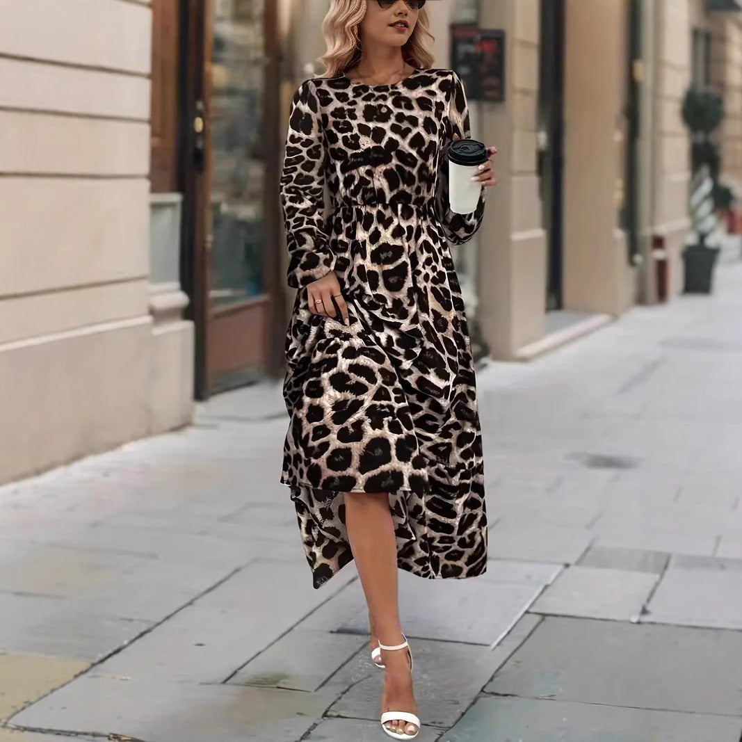 Damen Maxikleid mit modernem Leopardenmuster EB