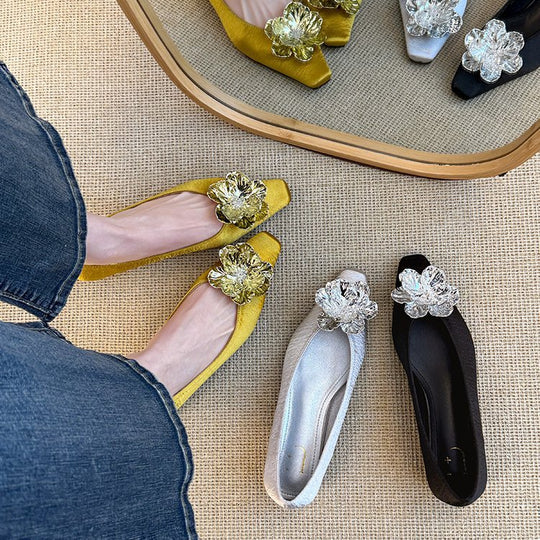 Damen elegante Ballerinas mit strahlenden Dekor-Elementen und komfortabler Innensohle EB