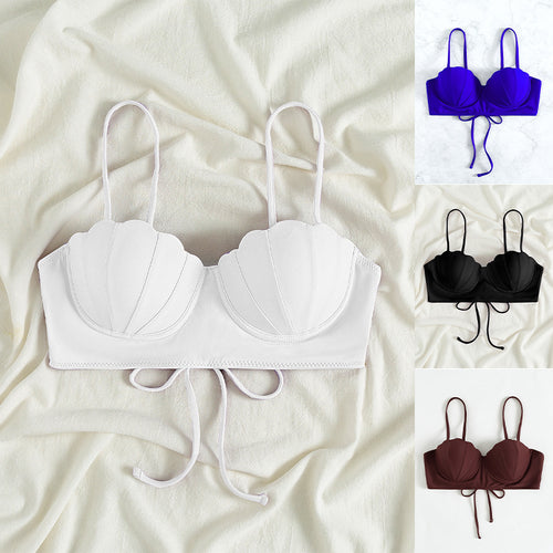 Damen Bikinioberteil mit Muschel-Design und verstellbaren Trägern EB