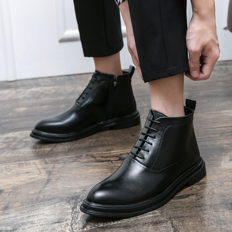 Damen Elegante Schnürstiefel aus hochwertigem Leder EB
