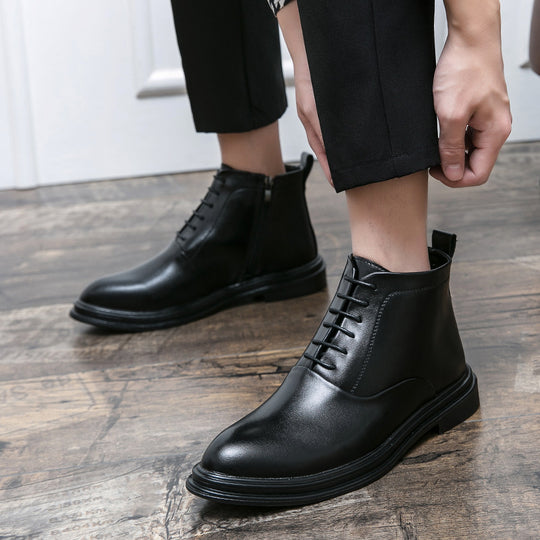 Damen Elegante Schnürstiefel aus hochwertigem Leder EB