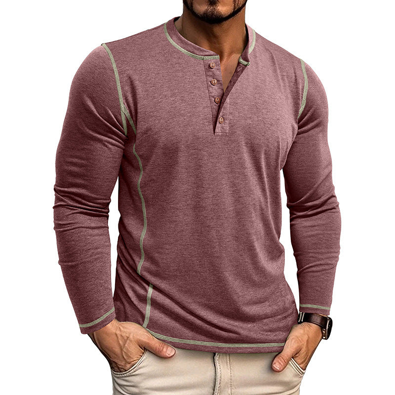 Herren Langarmshirt mit Knopfleiste EB