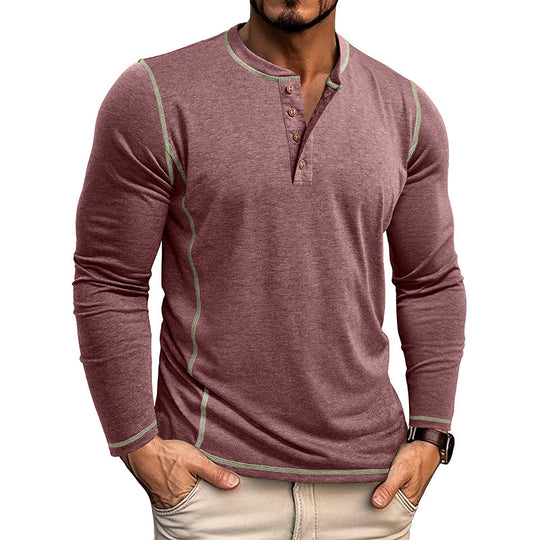 Herren Langarmshirt mit Knopfleiste EB