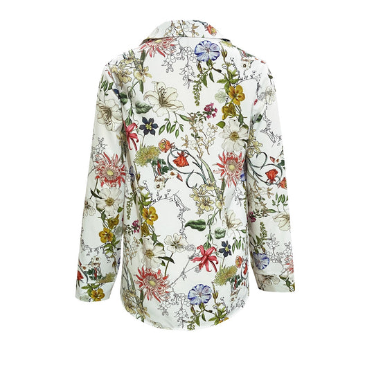Damen elegante Bluse mit floralem Design und bequemen Schnitt EB