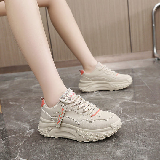 Damen sportliche Chunky Sneaker mit rutschfester Sohle und atmungsaktivem Obermaterial EB