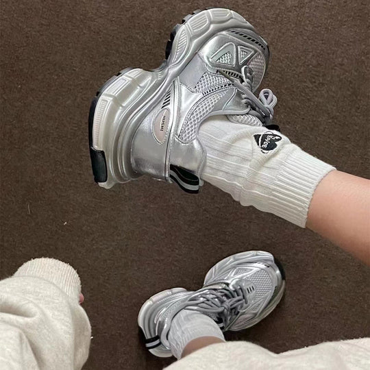 Damen Sportliche Laufschuhe mit atmungsaktiver Mesh-Oberfläche und dämpfender Sohlenkonstruktion EB