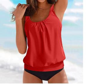 Damen lässiges Top mit gerafftem Saum EB