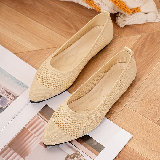 Damen elegante Ballerinas aus atmungsaktivem Mesh-Material EB