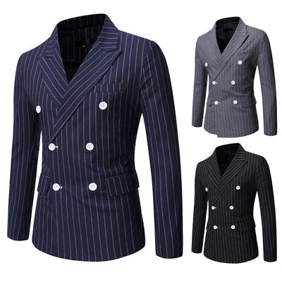 Herren elegante Doppelreiherjacke mit Nadelstreifen EB
