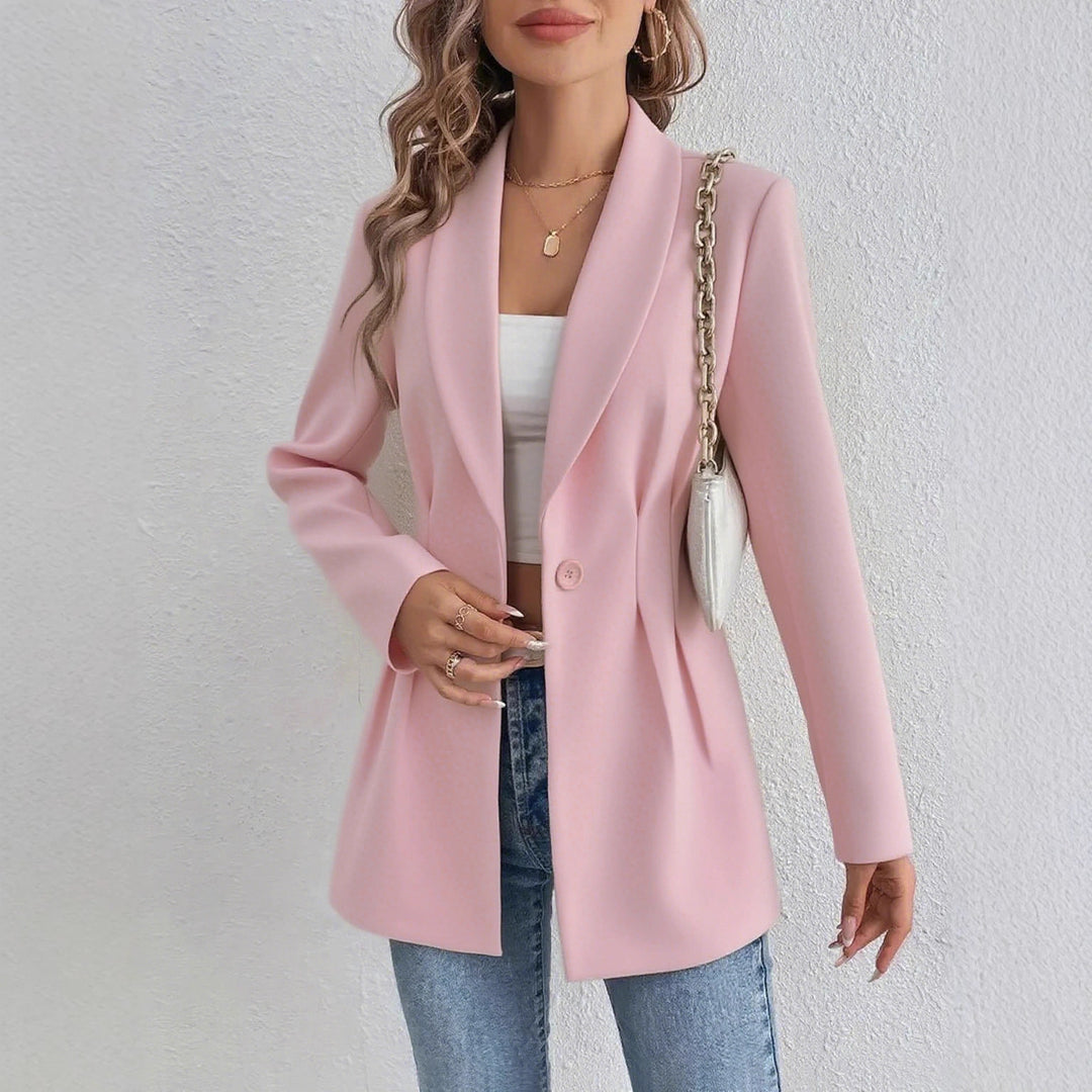 Damen Elegante und geschmackvolle Blazerjacke mit Tailleneinsatz EB