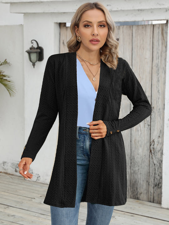 Damen Strickjacke mit strukturiertem Design und eleganten Knopfdetails EB