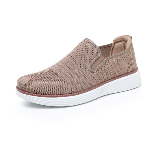 Damen Bequeme Slip-On Sneakers mit atmungsaktivem Obermaterial und flexiblem Fußbett EB