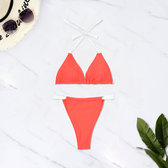 Damen Triangel-Bikini mit verstellbaren Trägern und elastischem Bund EB