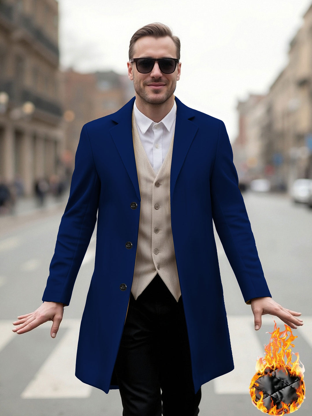 Herren eleganter Langmantel mit modernem Schnitt und optimalem Tragekomfort EB