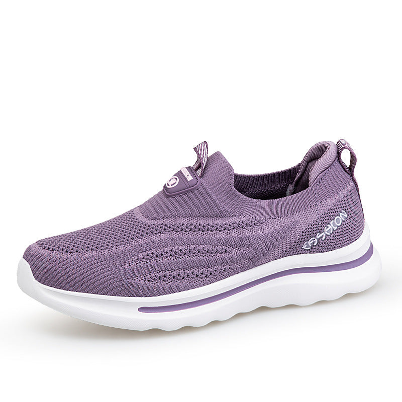 Damen Bequeme Slip-On Lauf-Sneaker mit atmungsaktivem Obermaterial EB
